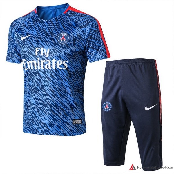 Camiseta Entrenamiento Paris Saint Germain Conjunto Completo 2017-2018 Azul Rojo